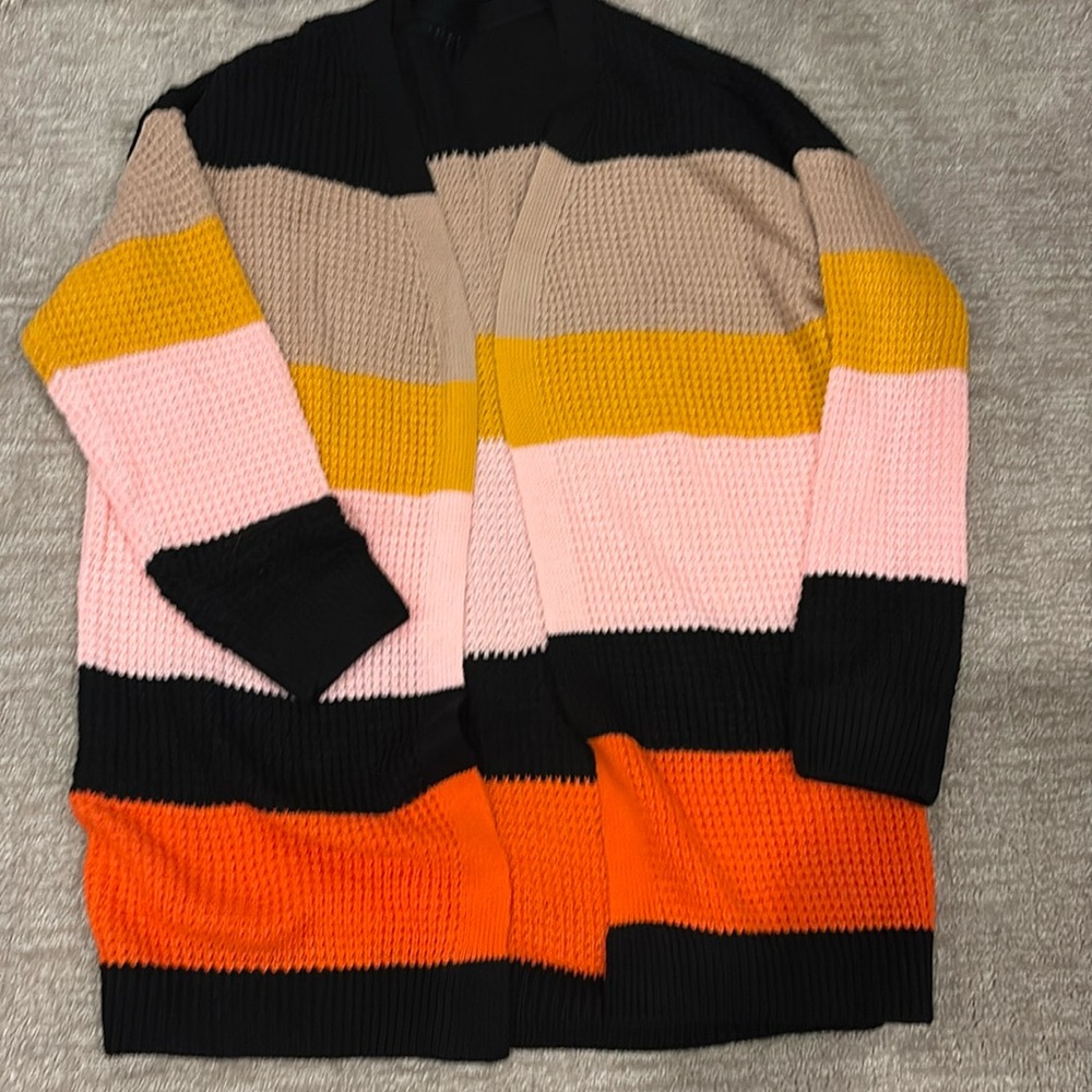 Boutique stripe sweater black color block